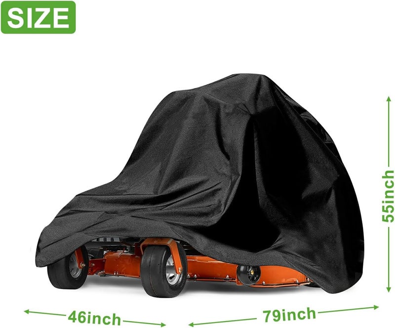 bruwaa Zero Turn Mower Cover, 600D Heavy Duty Universal Fit Lawn Mower Covers, Waterproof, UV, Dust and Wind-Resistant for Outdoor Protection - Image 2
